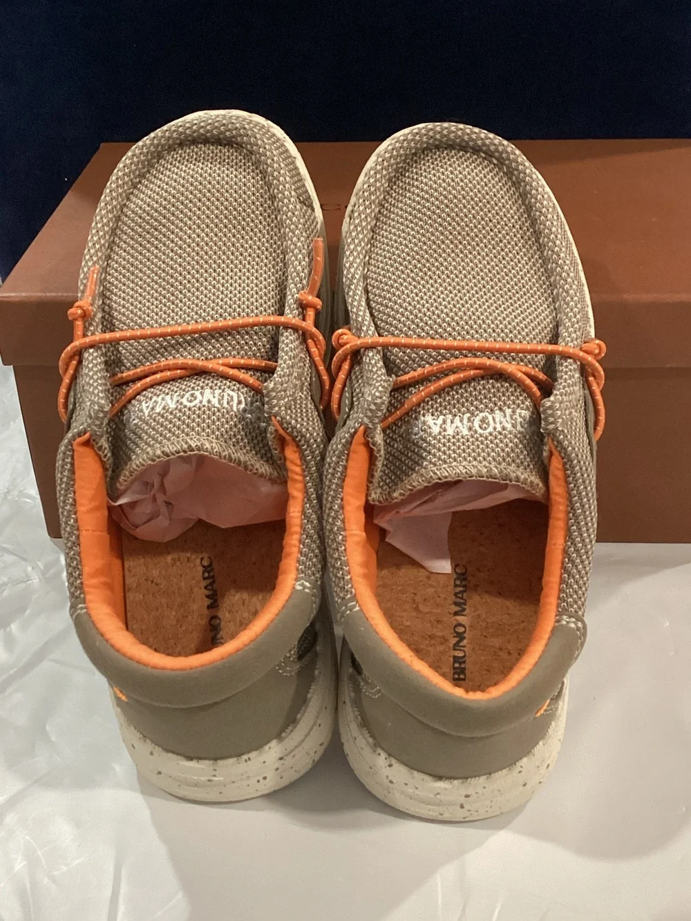 Bruno Marc Kids Casual Slip-On Shoes Size 1 Taupe Orange